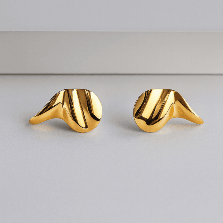 Brinco Orgânico Banhado a Ouro 18K