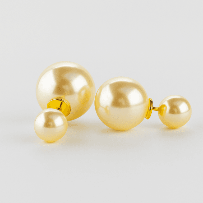 Brinco Duas Pérolas Banhado a Ouro 18K — default