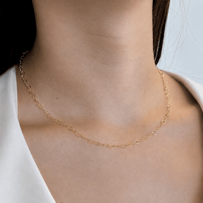 Corrente Corações Banhada a Ouro 18K