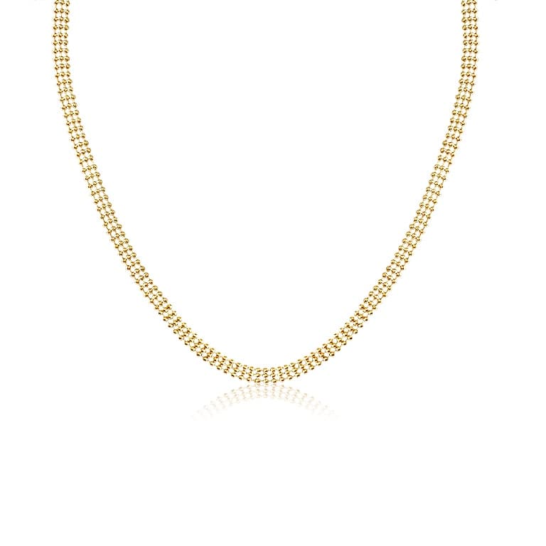 Corrente de Bolinhas em 3 Fileiras Banhado a Ouro 18K — default