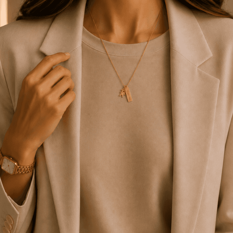 Colar Personalizável Com Pingente Filho Banhado a Ouro 18k