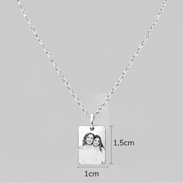 Pingente Personalizável Formato Retangular Prata 925