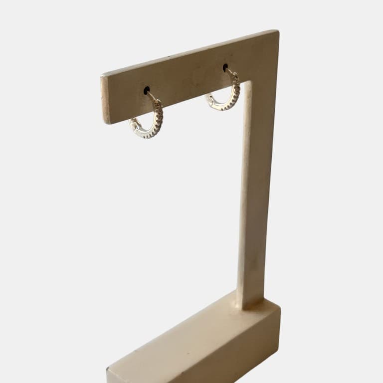 Brinco Argola Cravejado com Zircônia em Prata 925