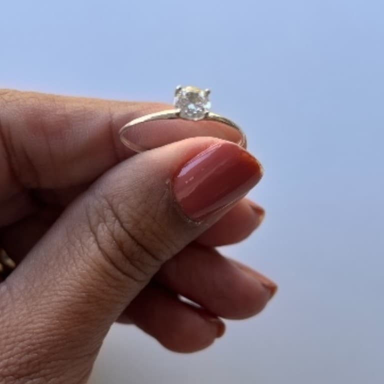 Anel Solitário em Prata 925 com Zircônia — 14