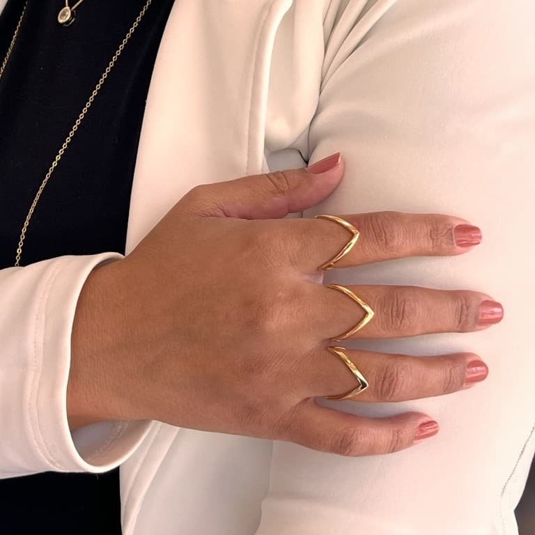 Anel Boca de Tubarão Banhado a Ouro 18K