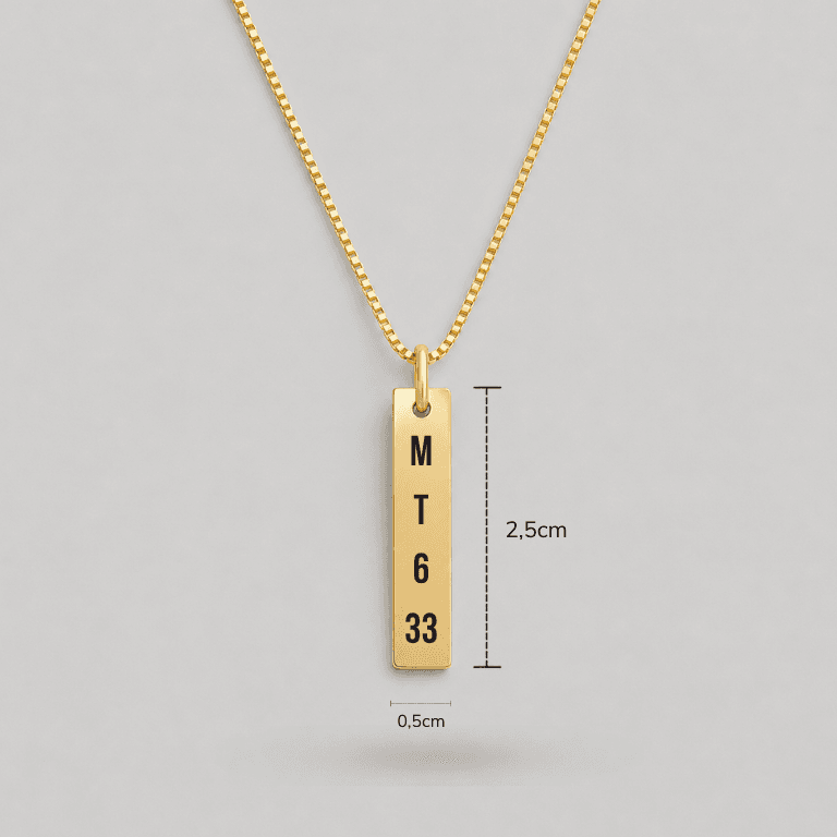 Colar Personalizável Plaquinha Spotify ou Nome Banhado a Ouro 18K