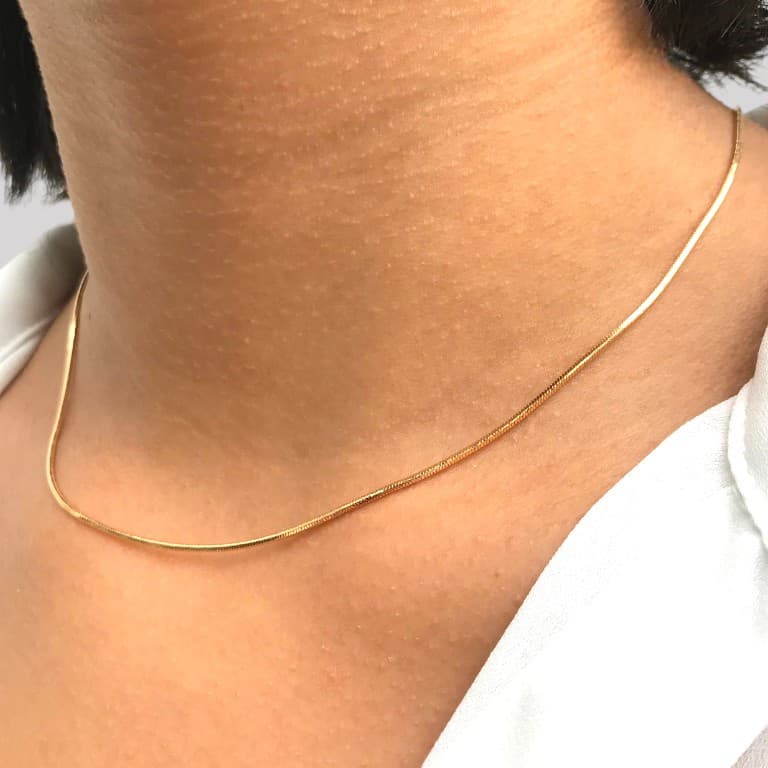Corrente Elo Rabo De Rato Banho De Ouro 18k Tamanho:45;Cor:Dourado — default