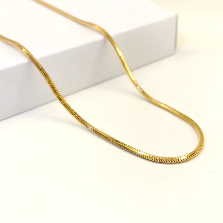 Corrente Elo Rabo De Rato Banho De Ouro 18k Tamanho:45;Cor:Dourado