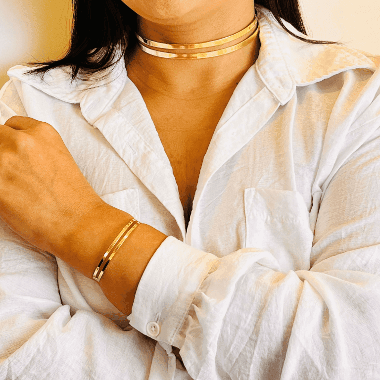 Bracelete Dois Fios Banhado a Ouro 18K