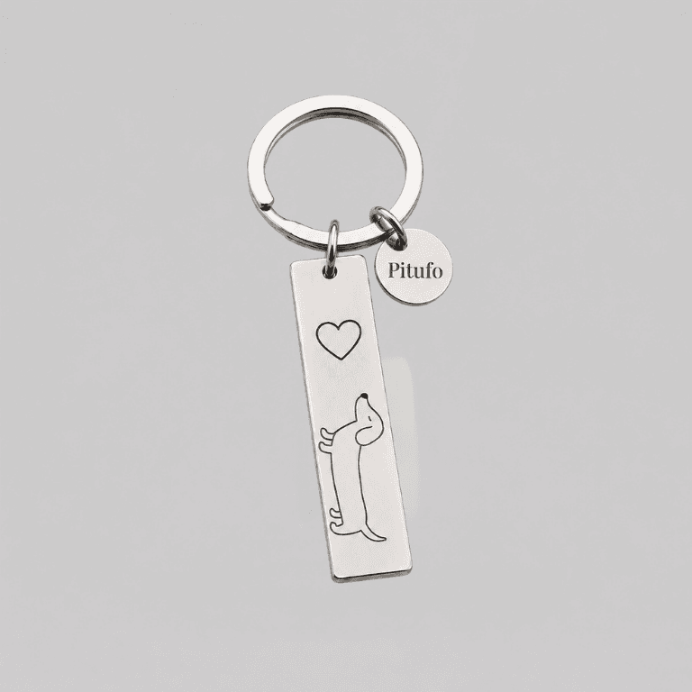 Chaveiro Personalizável em Aço Inoxidável Duas Gravações — default