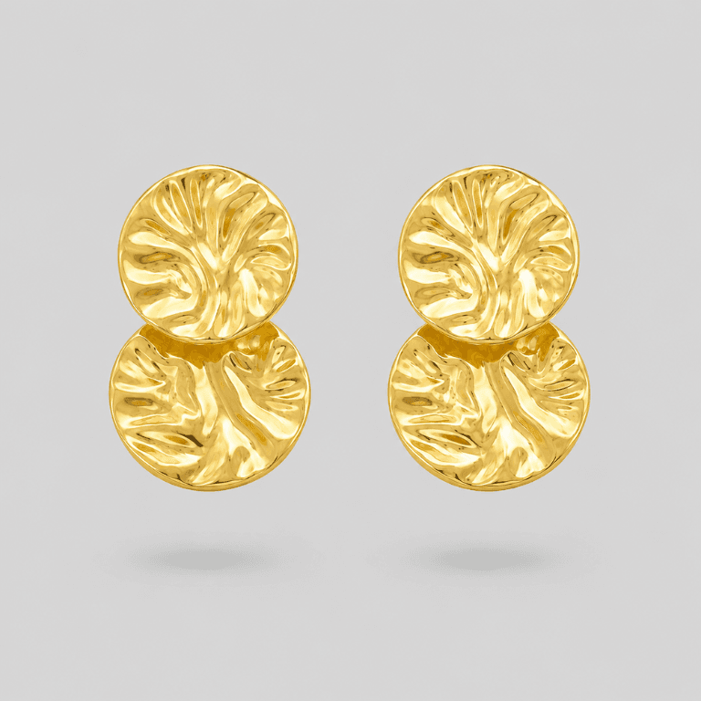 Brinco Redondo Ondulado Banhada a Ouro 18K — default