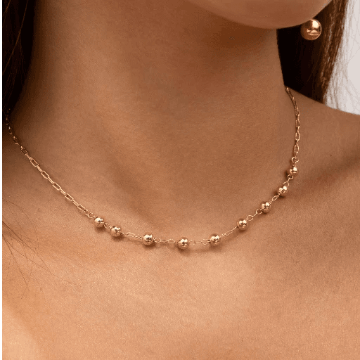 Corrente Cartie com Bolinhas Banhada a Ouro 18K