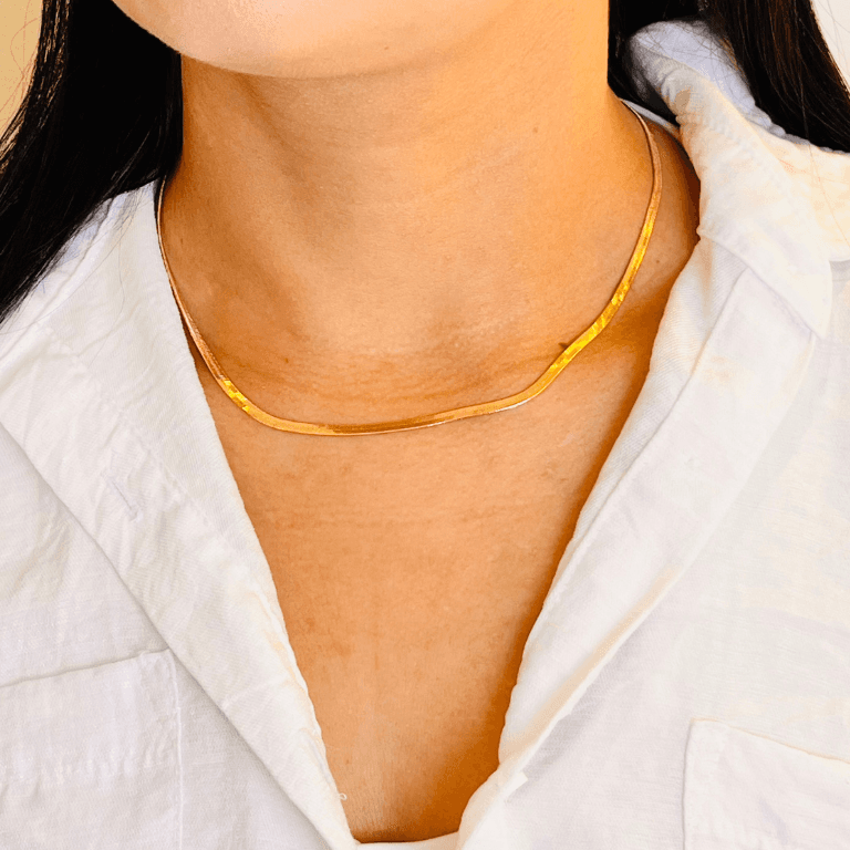 Corrente Fita Banhada a Ouro 18K