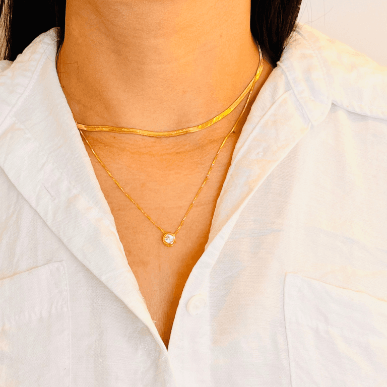 Corrente Fita Banhada a Ouro 18K