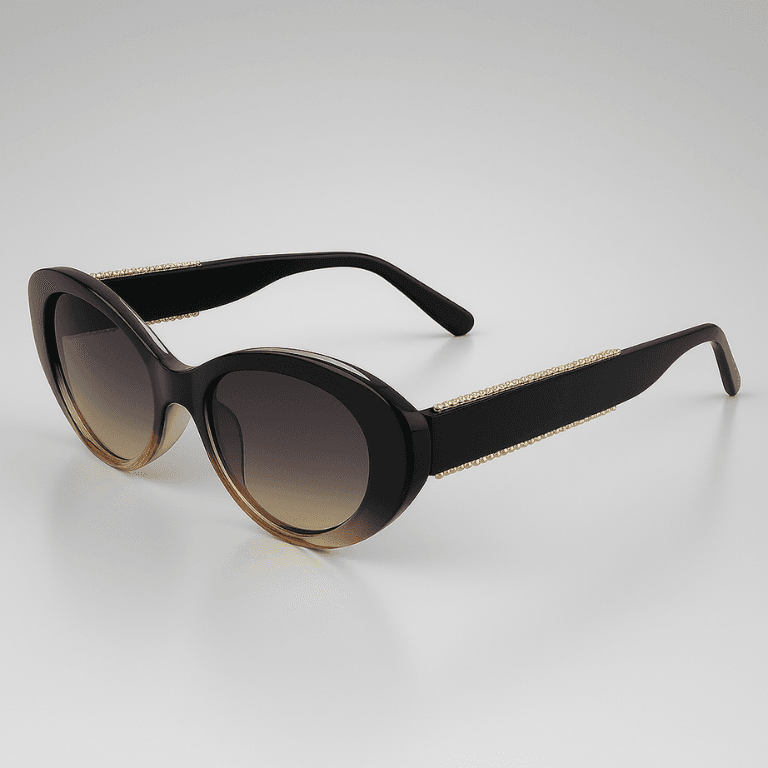 Óculos de Sol Vagance Oval Degrade Polarizado Preto