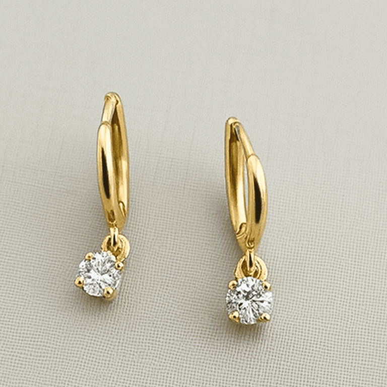 Brinco Argola com Pingente de Pedra Zircônia Banhado a Ouro 18K — default