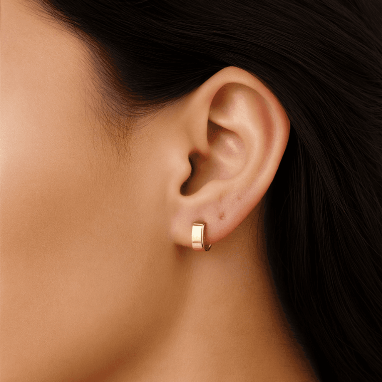 Brinco Argola Lisa Banhado a Ouro 18K — P