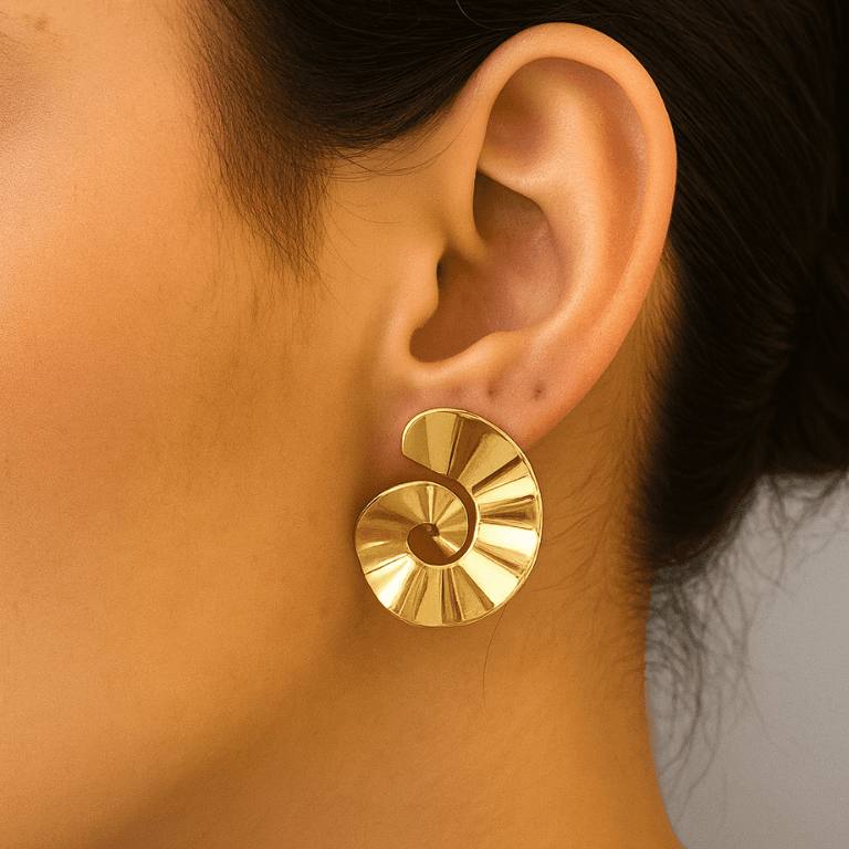 Brinco Orgânico Banhado a Ouro 18K — default