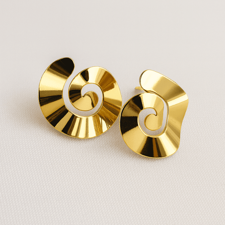 Brinco Orgânico Banhado a Ouro 18K