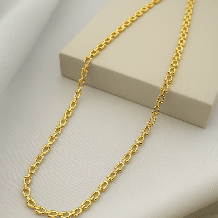 Corrente Elos Fechados Banhada a Ouro 18K