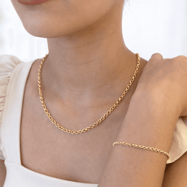 Corrente Elo Português Banhada a Ouro 18K