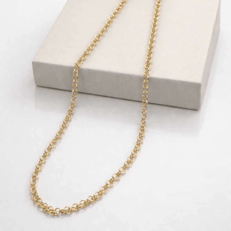 Corrente Elo Português Banhada a Ouro 18K