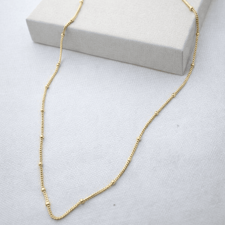 Corrente com Bolinhas Banhada a Ouro 18K
