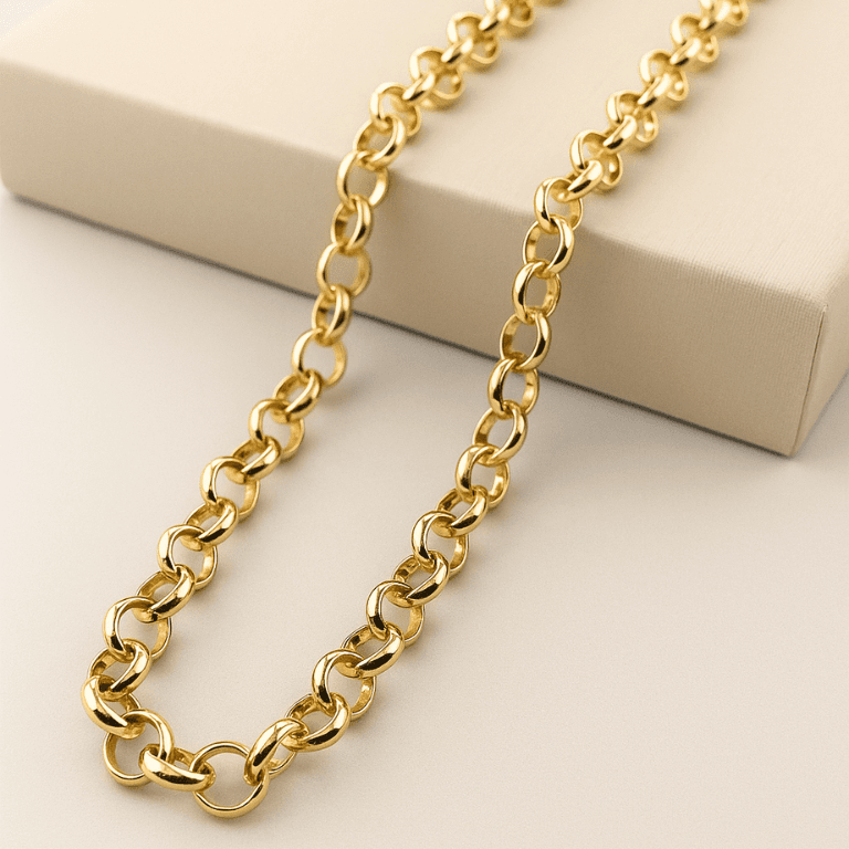 Corrente Elo Português Banhada a Ouro 18K