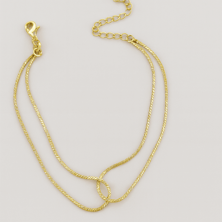 Pulseira Dupla Diamantado Banhada a Ouro 18K