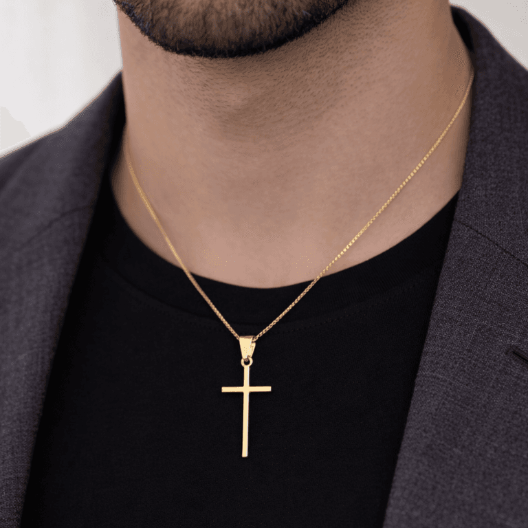 Pingente Cruz Palito Banhado a Ouro 18K