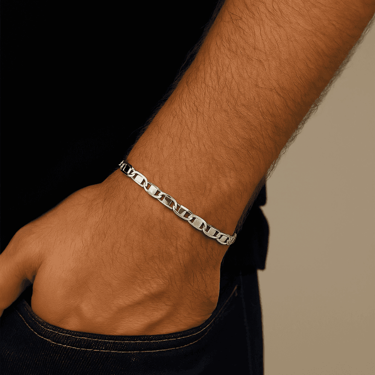 Pulseira com Elos Piastrine de Prata 925 — default
