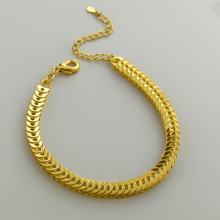 Pulseira Elos Lacraia Banhado a Ouro 18K