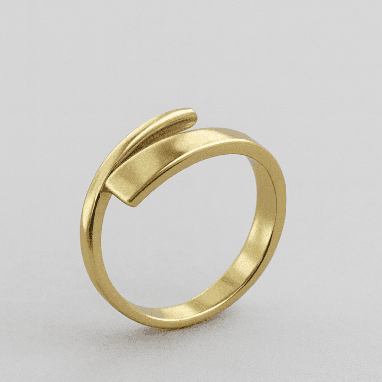 Anel Ajustável Liso Banhado a Ouro 18K — default
