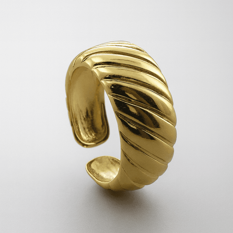 Anel Ajustável Entrelaçados banhado a Ouro 18K