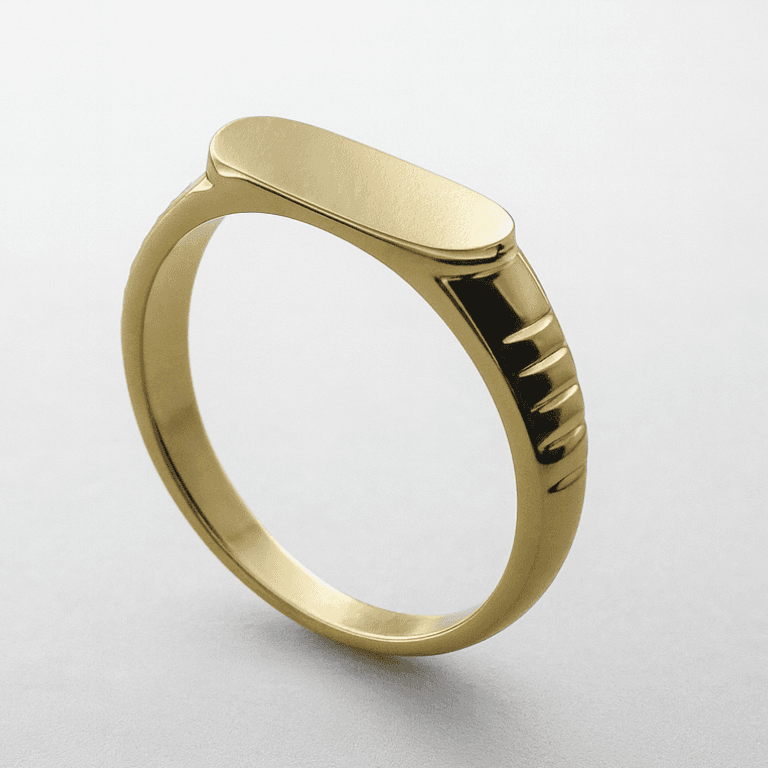 Anel Chapinha com Detalhes Banhado a Ouro 18K — 20