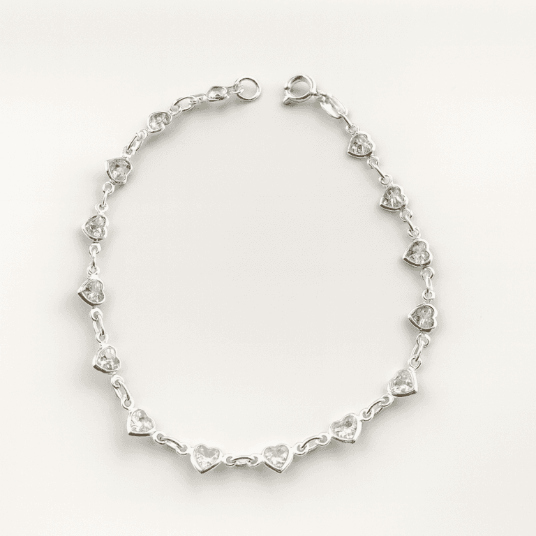 Pulseira Pedras Em coração Prata 925 — default