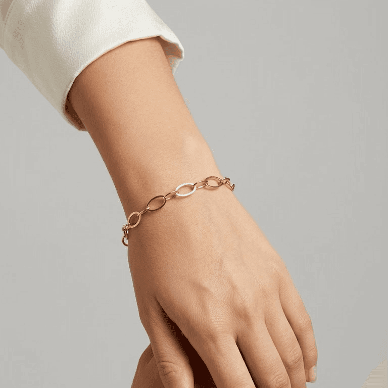 Pulseira Elos Ovais com Fecho Boia Banhada a Ouro 18K