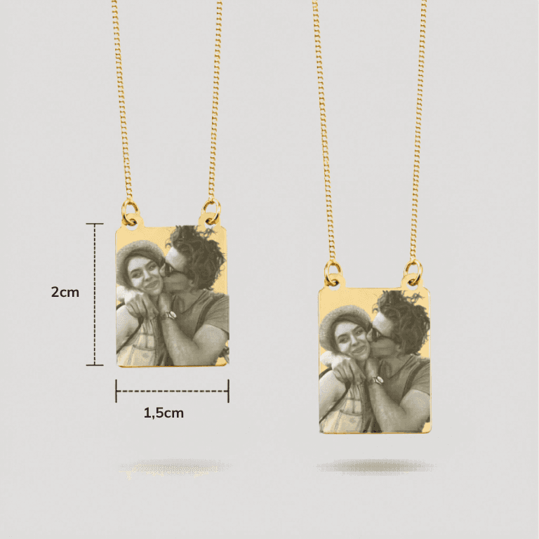 Colar Escapulário Personalizável Banhado a Ouro 18K
