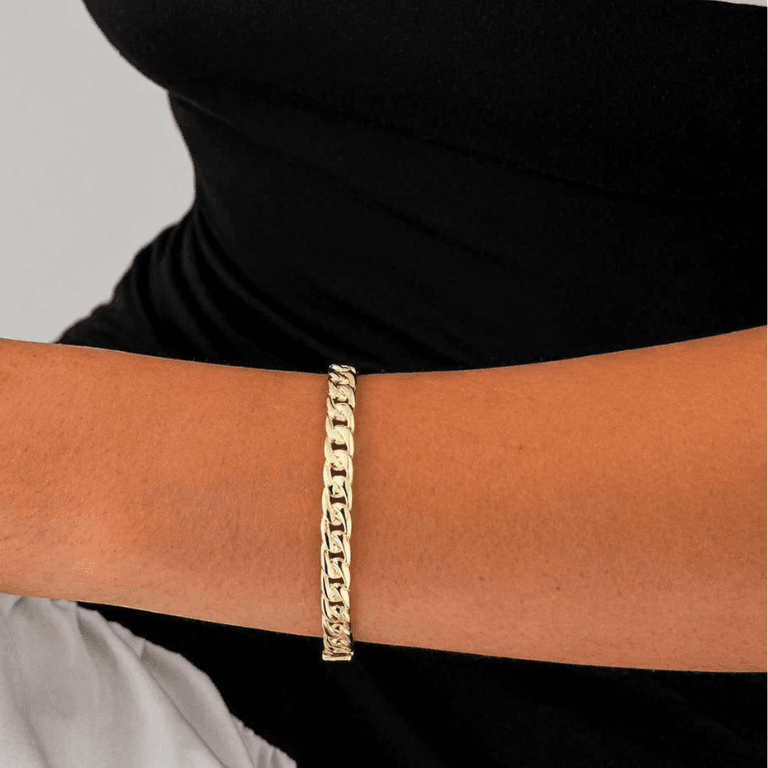 Bracelete Elos Trançados Banhado a Ouro 18k