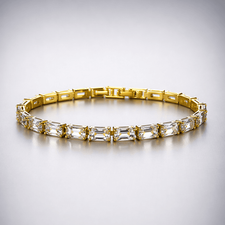 Pulseira Riviera Baguete Banhada a Ouro 18k — default