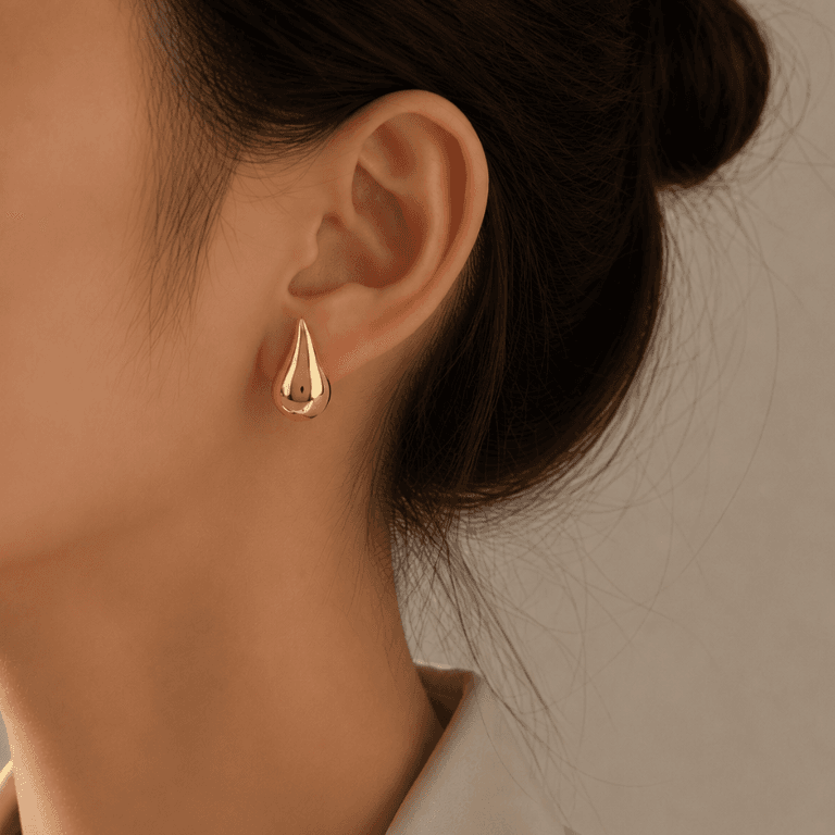Brinco Gota Banhado a Ouro 18K
