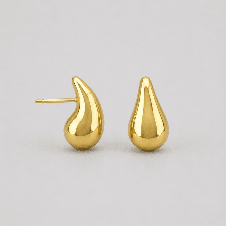 Brinco Gota Banhado a Ouro 18K