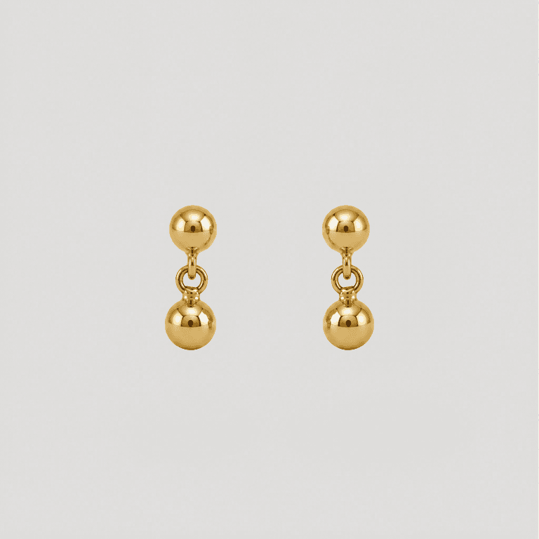 Brinco Elo com Bolinhas Infantil Banhado a Ouro 18K — default