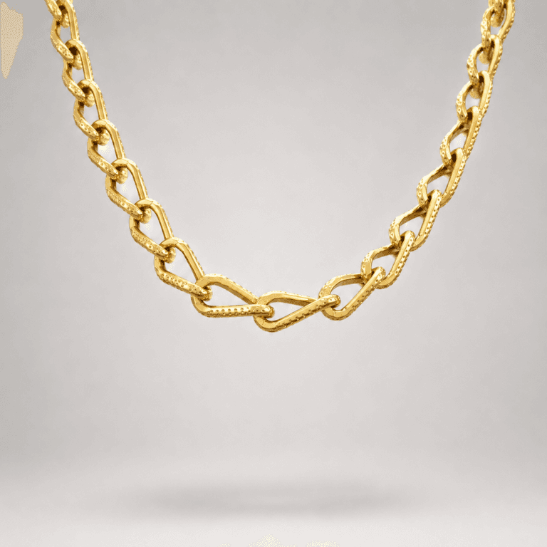 Gargantilha Elo Esculpido Banhada a Ouro 18K — default