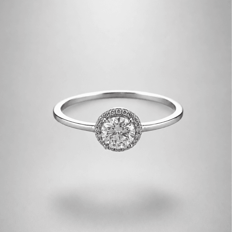 Anel Solitário Cravejado em Moissanite Prata 925 Banhado a Ouro Branco — 20