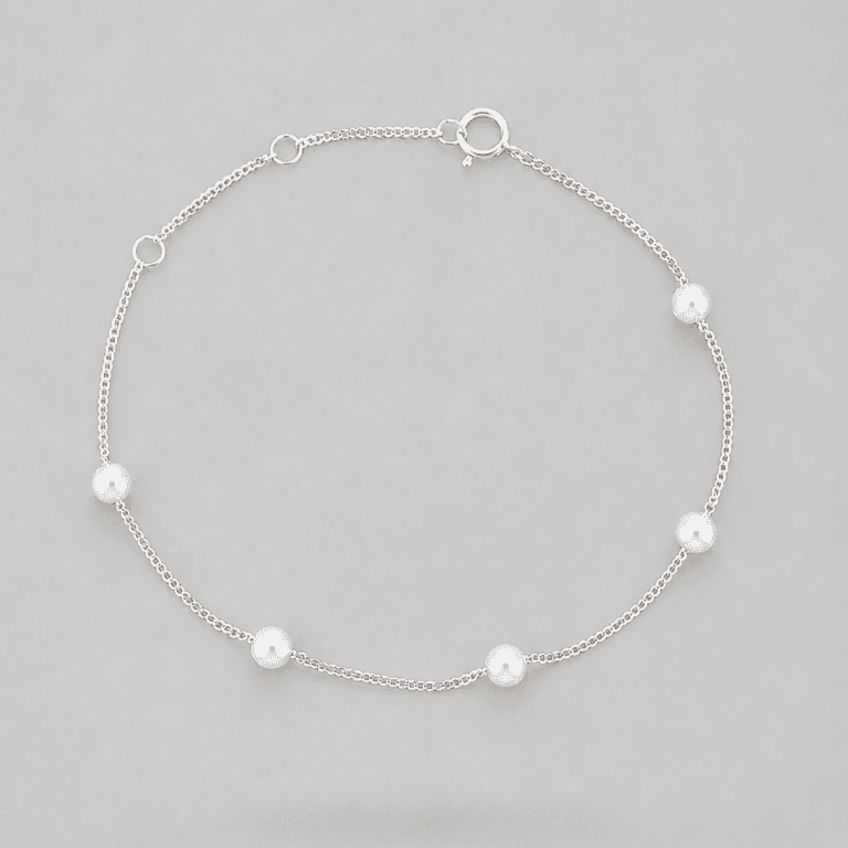 Pulseira Pérolas Elo Grumê em Prata 925
