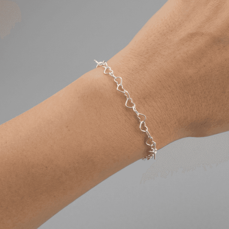 Pulseira Elo Coração em Prata 925