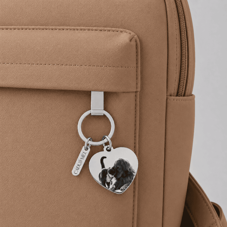 Chaveiro Personalizável em Aço Inoxidável Duas Gravações