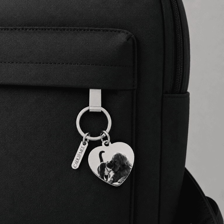 Chaveiro Personalizável em Aço Inoxidável Duas Gravações