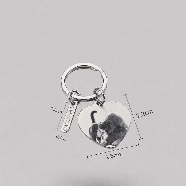 Chaveiro Personalizável em Aço Inoxidável Duas Gravações
